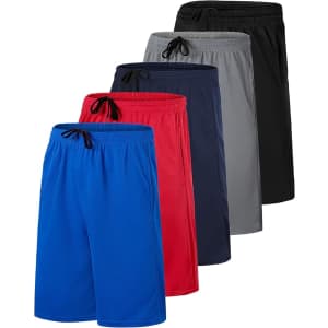 Real Essentials Men's Mesh Athletic Basketball Shorts 5-Pack: $28 Real Essentials Men's Mesh Athletic Basketball Shorts 5-Pack: $28