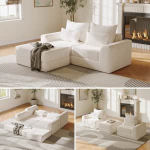 Sofa-In-Box Modular Loveseat with Ottoman: $299.99