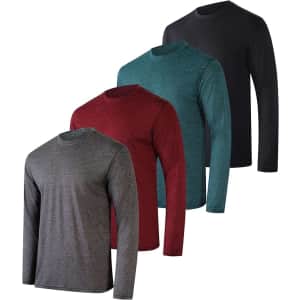 Real Essentials Men's Dry-Fit UPF 50+ Shirt 4-Pack: $22