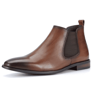 Men's Calfskin Leather Chelsea Boots: $39.10