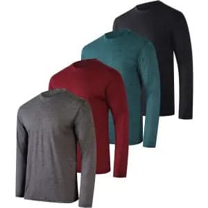 Real Essentials Men's Dry-Fit UPF 50+ Shirt 4-Pack: $24