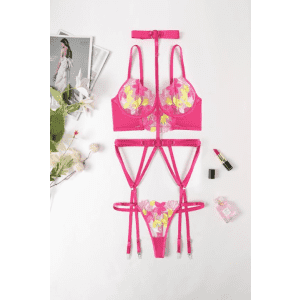 Avidlove Floral Lace Lingerie Set with Garter Belt: $5.99