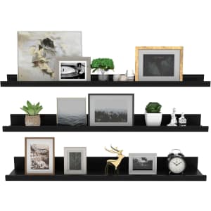 Giftgarden 3-Piece 36" Black Floating Shelf Set: $26.99 Giftgarden 3-Piece 36" Black Floating Shelf Set: $26.99
