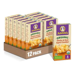 Annie's Organic Shells & Real Aged Cheddar 6-oz. Dinner 12-Pack: $13.15