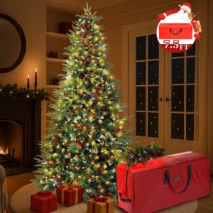 Yexmas 7.5ft Pre-Lit Artificial Christmas Trees: $99.99