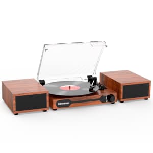 Udreamer Bluetooth Vinyl Record Player w/ 2 Speakers: $88.99