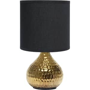 Simple Designs Mini Hammered Texture Gold Drip Table Lamp: $17