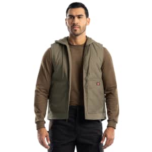 Wrangler Men's Quilted Lined Hooded Duck Work Vest: $15.45