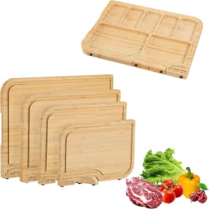 4-Piece Wooden Cutting Board Set: $19.98