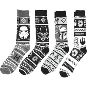 Star Wars Men's Fair Isle Winter Holiday Prints Woven Crew Socks 4-Pack: $10 Star Wars Men's Fair Isle Winter Holiday Prints Woven Crew Socks 4-Pack: $10