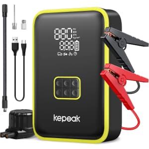 Kepeak 160-PSI 4,000A Portable Car Jump Starter w/ Air Compressor: $44.99 Kepeak 160-PSI 4,000A Portable Car Jump Starter w/ Air Compressor: $44.99