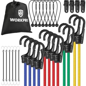WorkPro Heavy Duty 30-Piece Bungee Cords w/ Hooks & Storage Bag: $16 WorkPro Heavy Duty 30-Piece Bungee Cords w/ Hooks & Storage Bag: $16