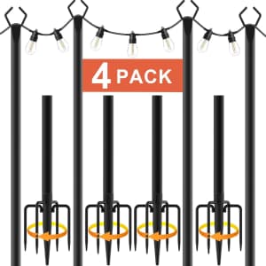 10-Foot String Light Pole 4-Pack: $40 10-Foot String Light Pole 4-Pack: $40