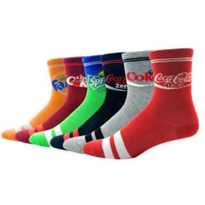Coca Cola or Corona Crew Sock 6-Pack in Can Gift Box: $9.99 Coca Cola or Corona Crew Sock 6-Pack in Can Gift Box: $9.99
