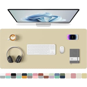 Aothia 31.5" x 15.7" Double-Sided Non-Slip PU Leather Desk Pad: $6.99
