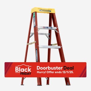 Werner 4-ft. Fiberglass Type 2 225 lbs. Step Ladder: $25 Werner 4-ft. Fiberglass Type 2 225 lbs. Step Ladder: $25