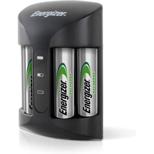 Energizer Recharge Pro AAA and AA Battery Charger w/ 4 AA Batteries: $15