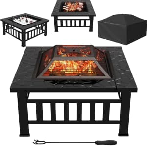 Lacoo 32" Patio Square Fire Pit / Grill / Ice Table: From $63