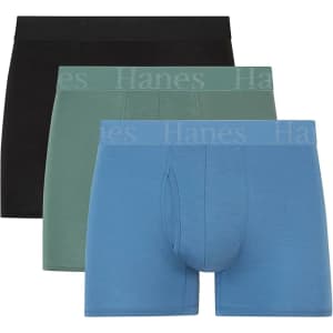 Hanes Men's Supersoft Bamboo Boxer Briefs 3-Pack: $12