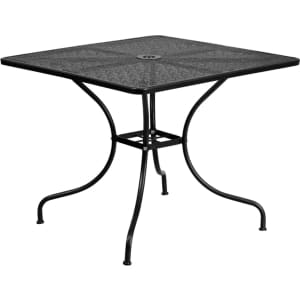 Flash Furniture 35.5" Square Steel Patio Table w/ Umbrella Hole: $94 w/ Prime