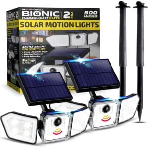 Bell+Howell Bionic Floodlight Elite Solar Motion Lights 2-Pack: $26.96