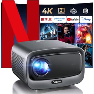 iSinbox Smart 4K Projector with Dolby Audio and Netflix: $147.99