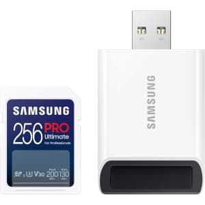 Samsung PRO 256GB SDXC Memory Card w/ USB Reader: $31