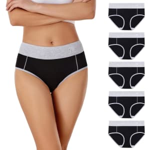 Women's High Waisted Cotton Briefs 5-Pack: From $9