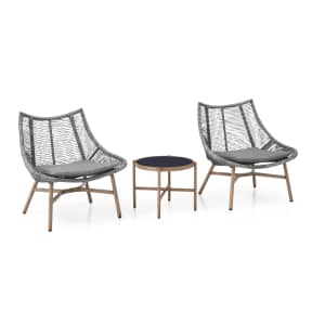 Mainstays Skyler Steel 3-Piece Wicker Rope Chat Set: $157