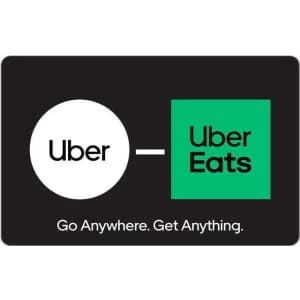 $100 Uber / Uber Eats Gift Card: $87