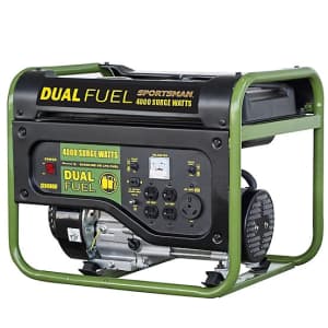 Sportsman 4,000/3,500-Watt Dual-Fuel Portable Generator: $300 Sportsman 4,000/3,500-Watt Dual-Fuel Portable Generator: $300