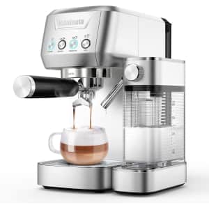 MAttinata 20 Bar Espresso Machine with Milk Frother: $129.99