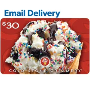 $30 Cold Stone Creamery Gift Card: $21 $30 Cold Stone Creamery Gift Card: $21