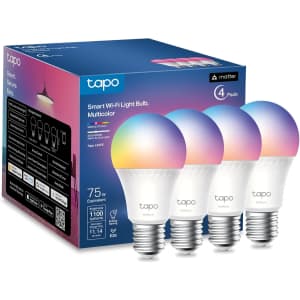 Tapo by TP-Link 75W Equivalent Smart Light Bulb 4-Pack: $25