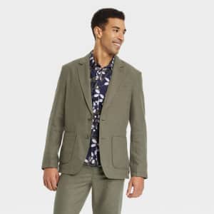 Goodfellow & Co Men's Button Up Linen-Blend Blazer Jacket: $16