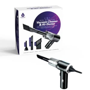 2-in-1 Mini Wireless Vacuum Cleaner & Air Duster: $17.99