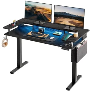 Bestier 58" Sit to Stand Desk w/ Monitor Stand & Cup Holder: $169.15