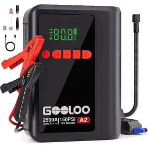 Gooloo A2 8-in-1 Jump Starter with Air Compressor: $46.99