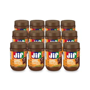 Jif Peanut Butter & Chocolate 15-oz. Jar 12-Pack: $17 w/ Prime