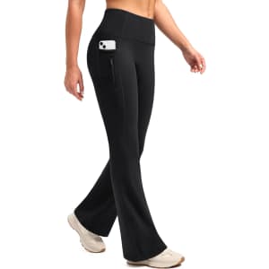 Santiny Women's Fleece Lined Flare Leggings: $19.79
