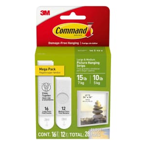 Command 28-Piece Medium and Large Picture Hanging Strips: $11 via Sub. & Save