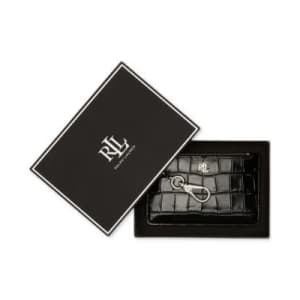 Lauren Ralph Lauren Croc-Embossed Leather Zip Card Case: $47.50
