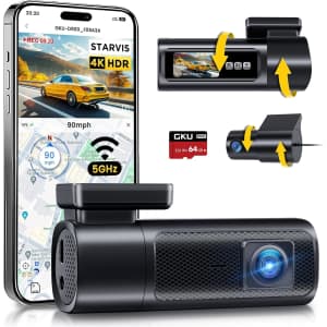 GKU 4K 60FPS＋2.5K Front & Rear Dash Cam: $53 w/ Prime