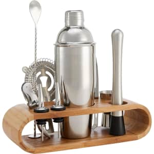 Amazon Basics 10-Piece Stainless Steel Bar Tools Set w/ Bamboo Stand Holder: $19 Amazon Basics 10-Piece Stainless Steel Bar Tools Set w/ Bamboo Stand Holder: $19