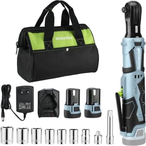 WorkPro Cordless Electric Ratchet Wrench Set: $51.99