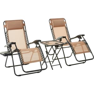 Amazon Basics Zero Gravity Lounge Chairs w/ Side Table: $75.29