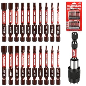 21-Piece 2.5" Hex Head Allen Wrench Drill Bit Set: $7.99