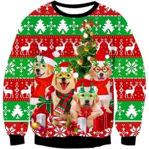Unisex Dogs Ugly Holiday Sweater: $17 Unisex Dogs Ugly Holiday Sweater: $17
