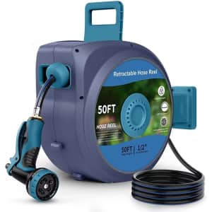 Tuzoc Retractable 50-Foot Garden Hose with Reel: $59.99