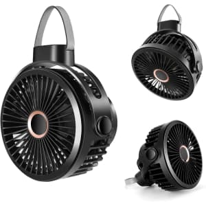 Odoland 10,000mAh Portable Rechargeable Camping Fan: $9.99